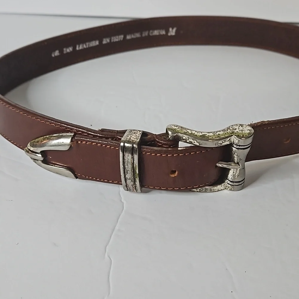 Oil Leather  Belt sz M Tan Pre-owned